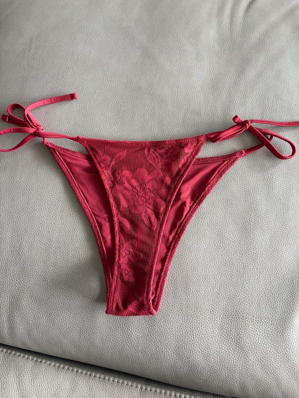 Aerie Real Good Crochet Lace Cheekiest Side Tie Bikini Bottom